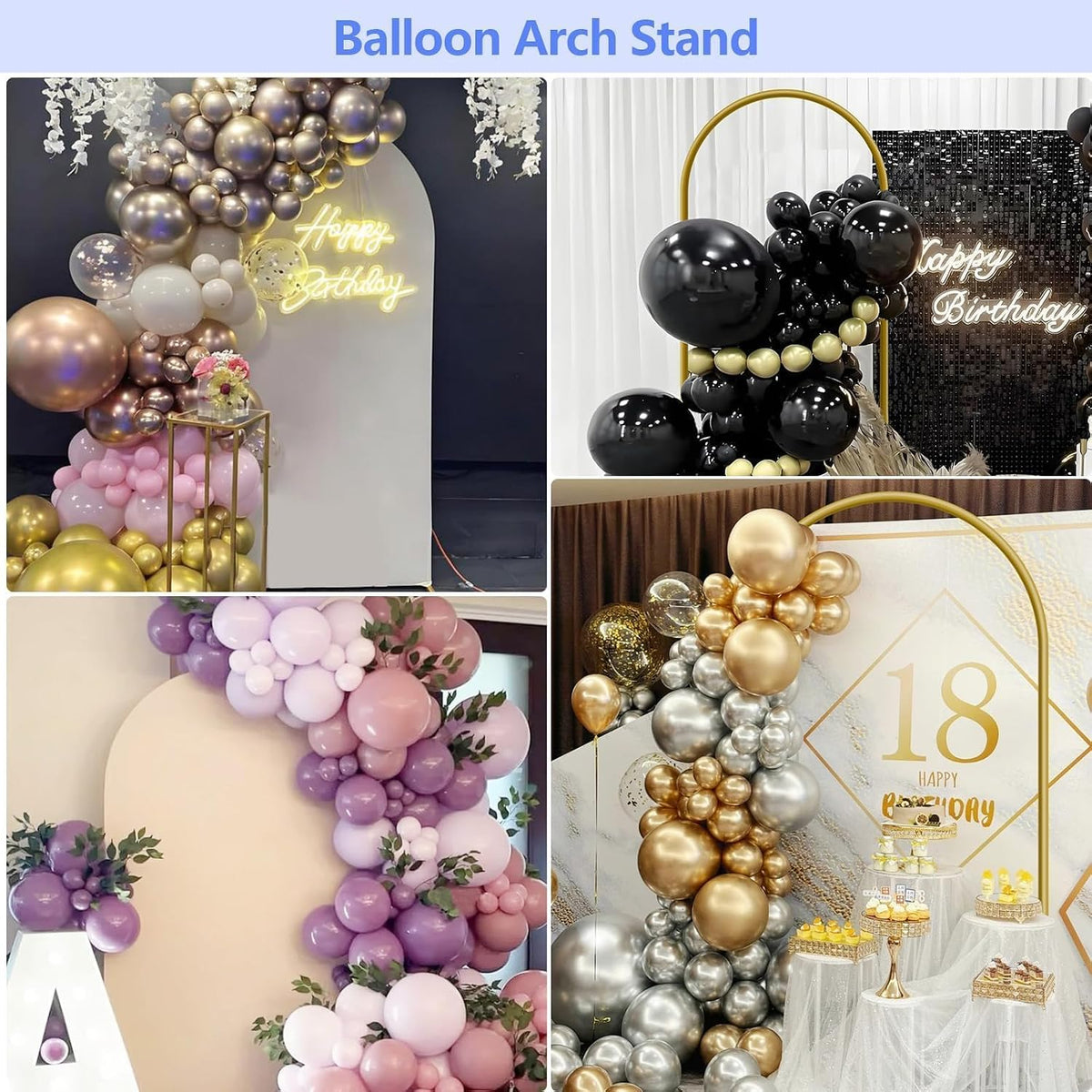 hemmotop metal arch backdrop stand and cover set, front angle view