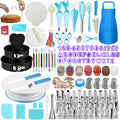 Makmeng 722pcs Cake Decorating Kit - Baking Supplies with Springform Pans, Cake Rotating Turntable, Icing Piping Bags and frosting Tips Set - Cake Decorating Tools for Beginners
