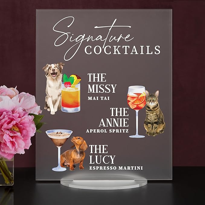 Pet Signature Drink Wedding Signs
