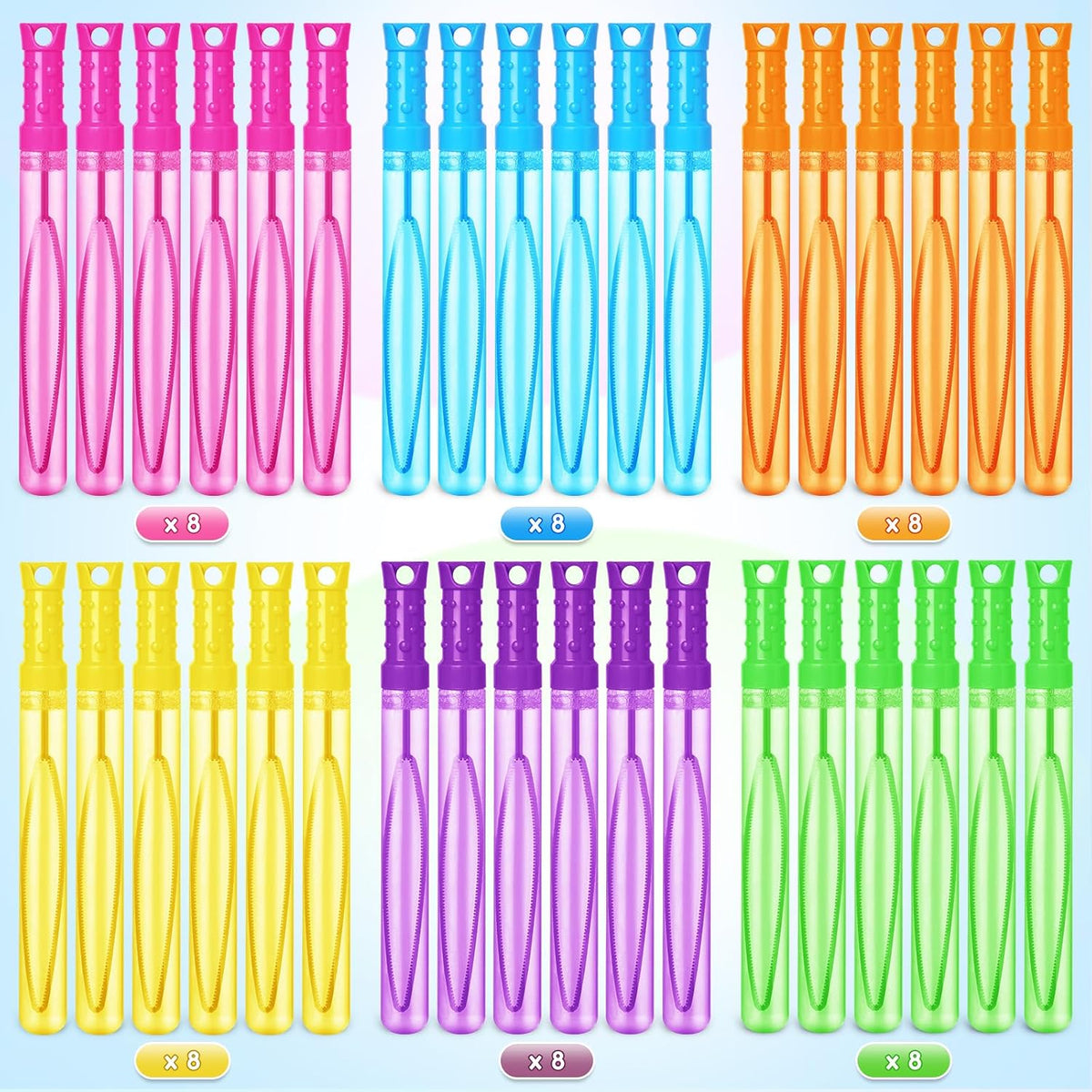 48 Pack Bubble Wand Bulk, Bubble Solution for Summer Outdoor Activities