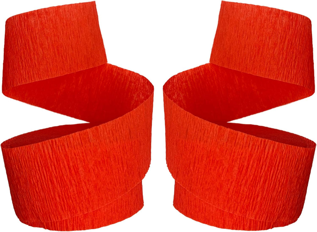 K-Kraft Flame Red 2 Rolls Crepe Paper Streamers for Birthday, Holiday, School, Graduation, Christmas, Party