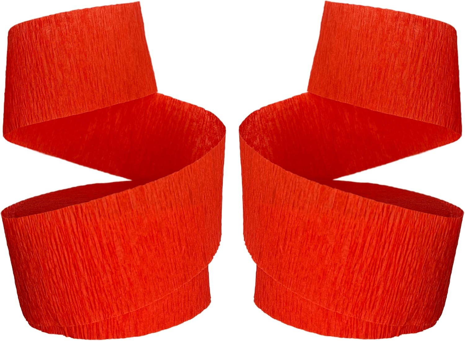 K-Kraft Flame Red 2 Rolls Crepe Paper Streamers for Birthday, Holiday, School, Graduation, Christmas, Party