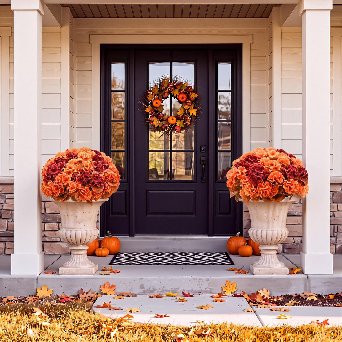 fall artificial flowers for outdoors uv resistant, faux, close-up detail