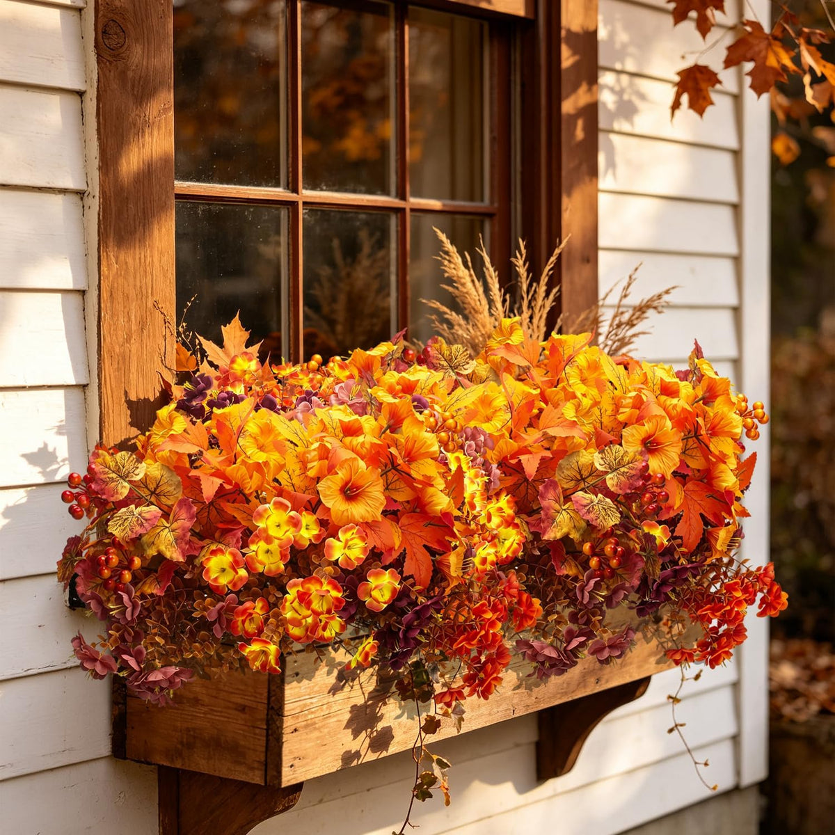 grunyia 12 bundle fall artificial flowers for outdoor, package contents
