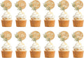12 PCS Wedding Cupcake Toppers Green Mr & Mrs Wedding Cake Cupcake Decorations in Wood