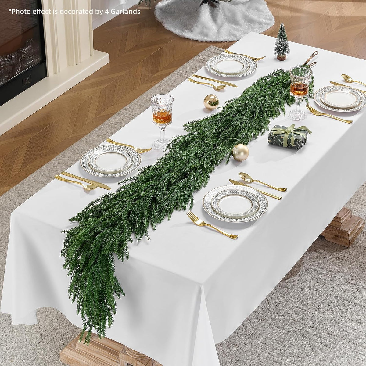 cleangor 2pcs 6ft norfolk pine garlands for christmas, package contents