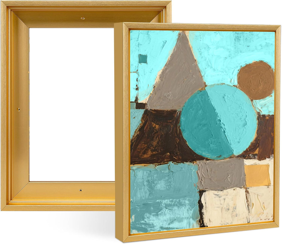 12x18 canvas floater frame,0.9" deep floating frame,gold, main product view