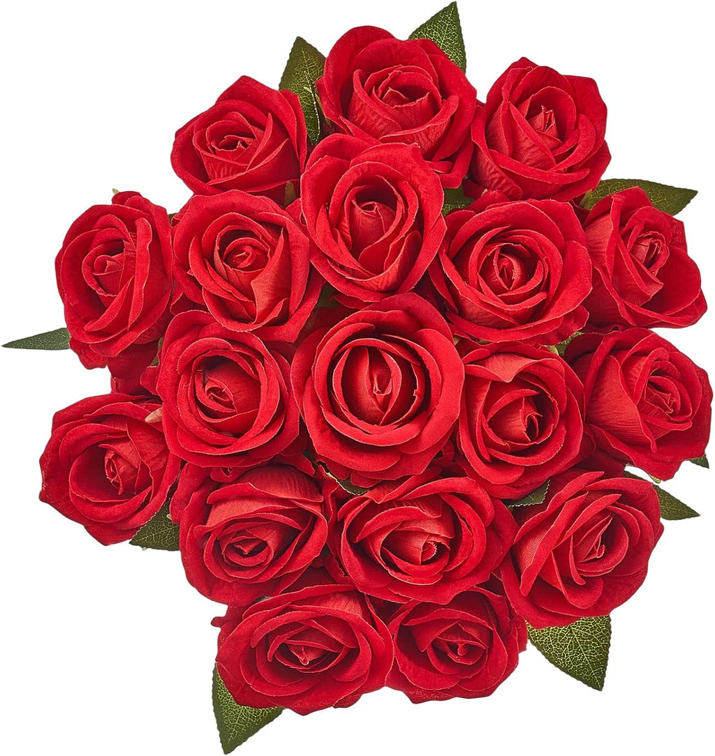 vevor artificial flowers, 500 pcs real looking red, view 10