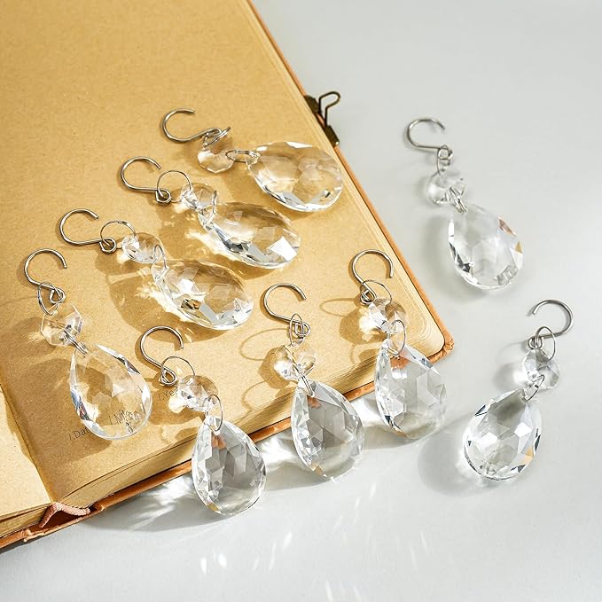 H&D HYALINE & DORA 3Inch Crystal Suncatcher Bauhinia Prisms Pendants 10Pcs Chandelier Crystals Replacement Hanging Sun Catcher Beads for DIY Arts Crafts Decor (Clear)