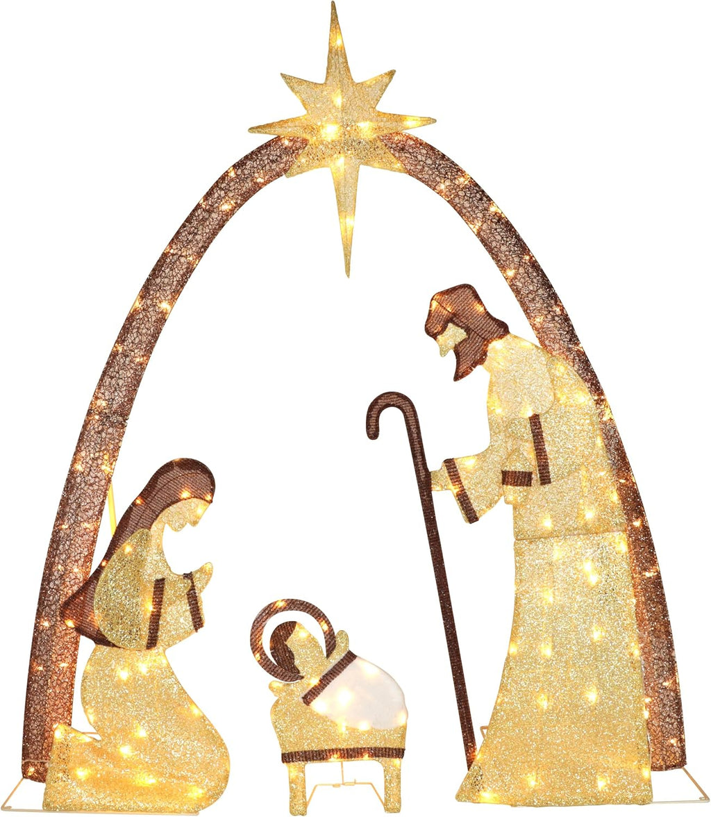 yardenaler 5ft lighted nativity scene set with 170, main product view