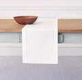 Solino Home White Table Runner 120 Inches Long - Cotton Linen Hemstitch 14 x 120 Inch Table Runner for Dining, Fall, Autumn, Halloween, Thanksgiving, Christmas, Holiday