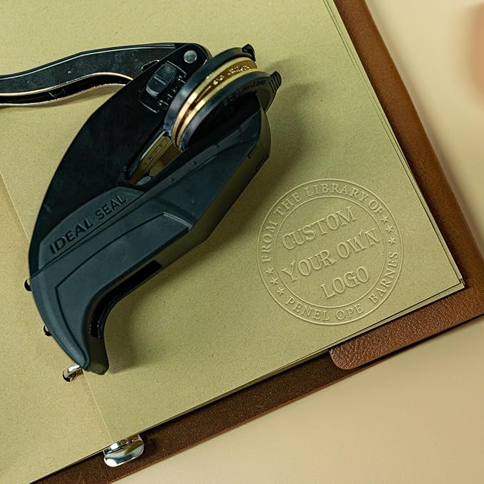 Custom Book Embosser Stamp - Personalized Business Company Seal with Your Own Logo (Logo)