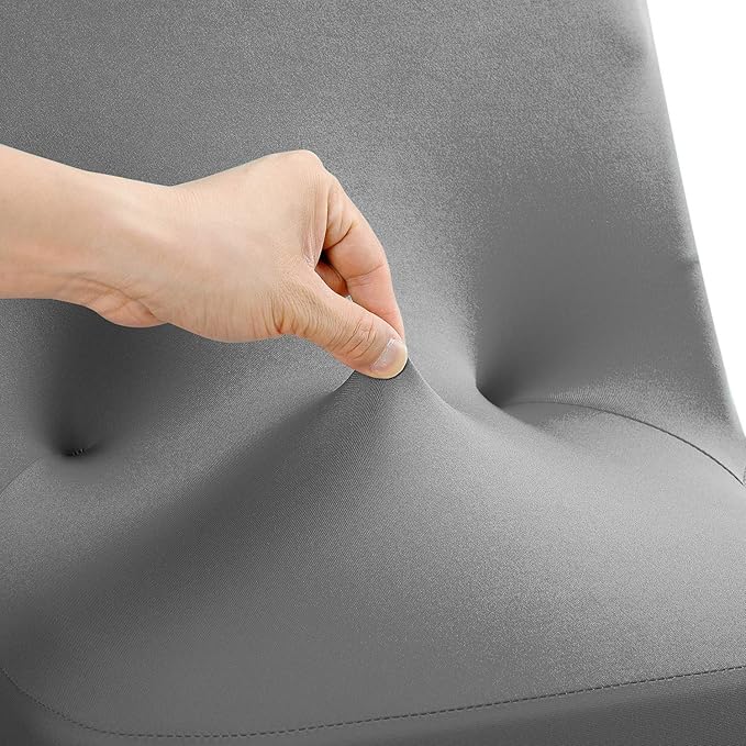 Peomeise Stretch Spandex Folding Chair Cover for Wedding Party Dining Banquet Event (Grey,12pcs)