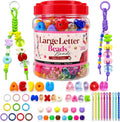 kasmena 410pcs chunky large letter beads diy keychain, main product view