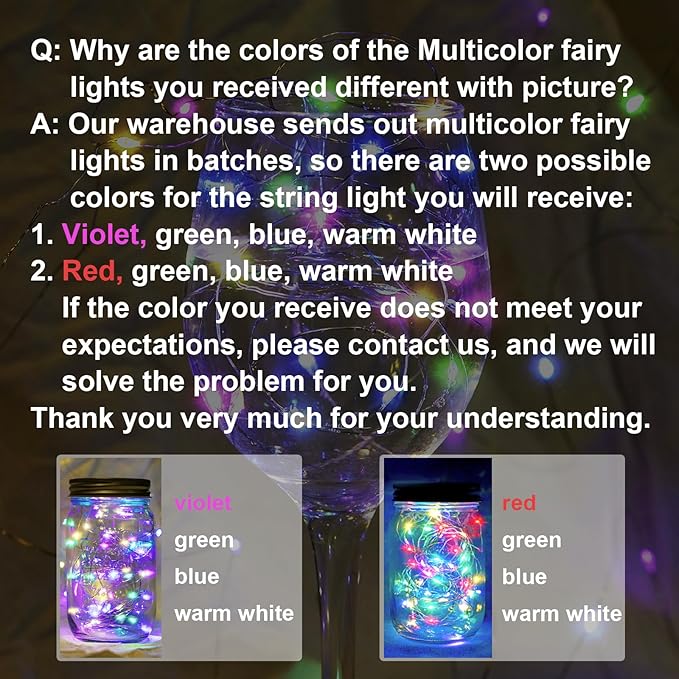 24 Pack Fairy Lights 7Ft 20 LED Twinkle String Lights 3 Modes Battery Operated Waterproof Firefly Starry for Mason Jar Party Wedding Christmas Valentines Day Table Centerpieces,Multicolor
