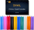 Dinil Spell Chime Candles, 20 Colored Mini Taper Candles, 4 Inch | For spiritual rituals, prayer, altar & birthdays, Unscented paraffin wax, up to 2-hr burn, 10 vibrant shades, 2 of each
