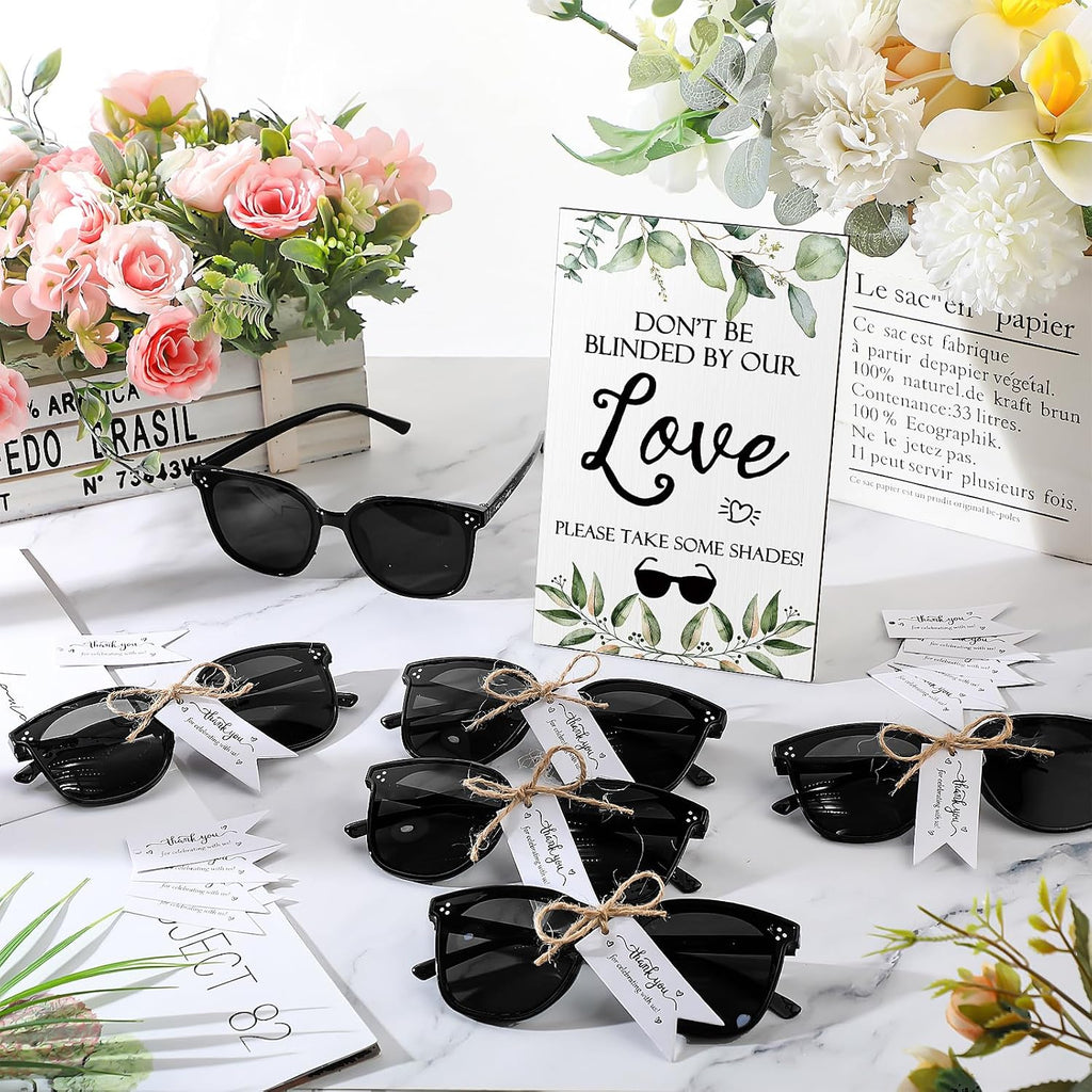 Kanayu Wedding Sunglasses for Guests Wedding Gifts Sign Married Decorations Sunglasses Black Glasses Bridal Party Favors