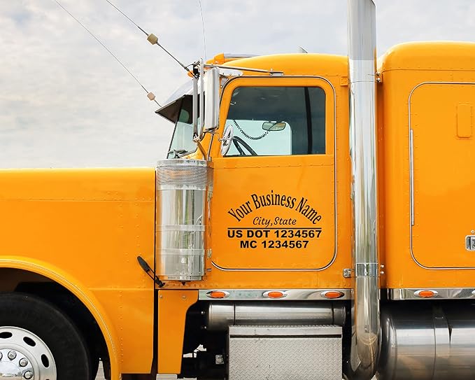 Custom US DOT Trucking Decal Stickers Tow Truck, Trucking, 18 Wheeler, Van MC Number Company Logos MC Numbers Weather Proof and Permanent Truck Signs