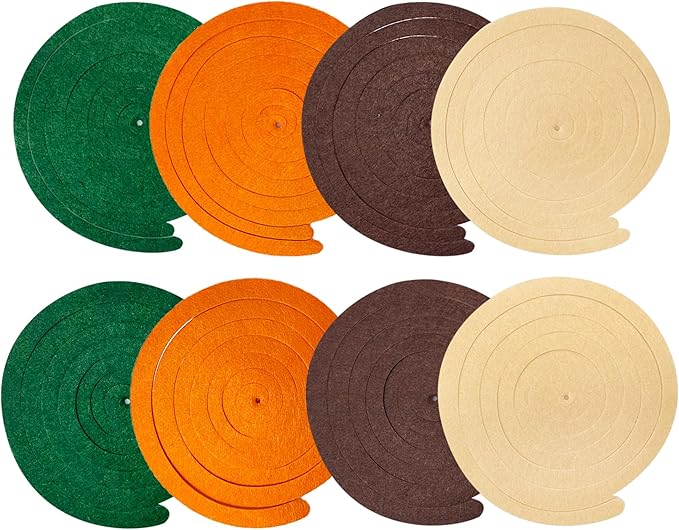 36 Pcs Green Brown Orange Beige Hanging Swirl Decorations Felt Swirl Streamer Spiral Ceiling Garland for Woodland Safari Jungle Wild One Birthday Neutral Baby Shower Party Decorations Supplies