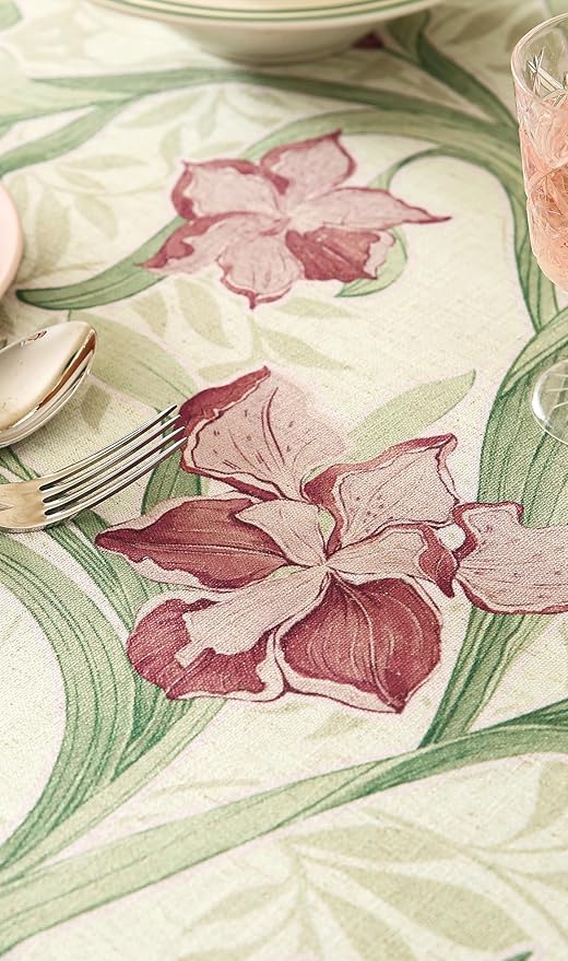 patdrea Designer French Vintage Green Rectangle Tablecloth,Vintage Linen and Floral Pattern Extra Long Table Cloth,Decor Table Cover for Kitchen Dining Christmas Thanksgiving,67"x118"-Tara a