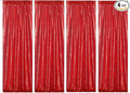 4Pcs 2Ft x 8Ft Red Sequin Backdrop Curtains, Glitter Photography Background, Sequence Xmas Thanksgiving Backdrop (Red, 4 pcs-2ftx8ft)