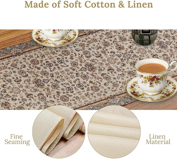 Farmhouse Vintage Flower Table Runner Morris Floral Farmhouse Rustic Coffee Kitchen Home Dining Party Table Decor 13x90in