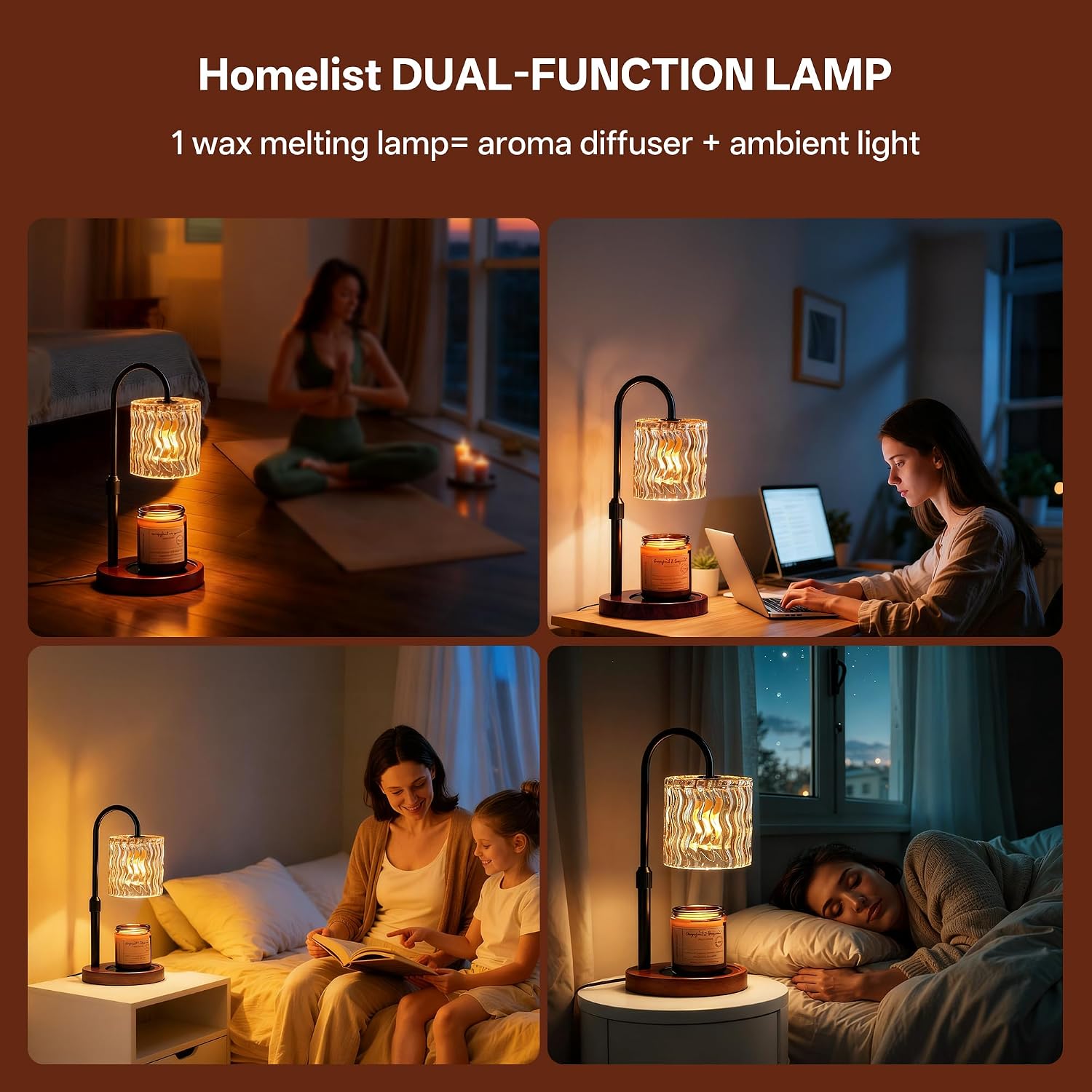 Homelist Candle Warmer Lamp, Adjustable Height Candle Warmer | Vintage Candle Warmer Lamp Dimmable with Timer for Home Decor, GU10 Bulb, Table Lights for Bedroom, Tea Room, Rest Room