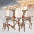 rattan deer family outdoor christmas decorations - 4, main product view