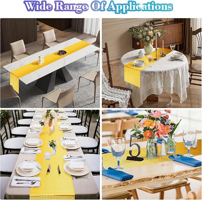 4 Packs Gold Disco Party Table Runner 12 x 108 Inches Mirror Glitter Table Runners for 70s 80s Disco Party Decorations Home Birthday Bachelorette Table Decorations