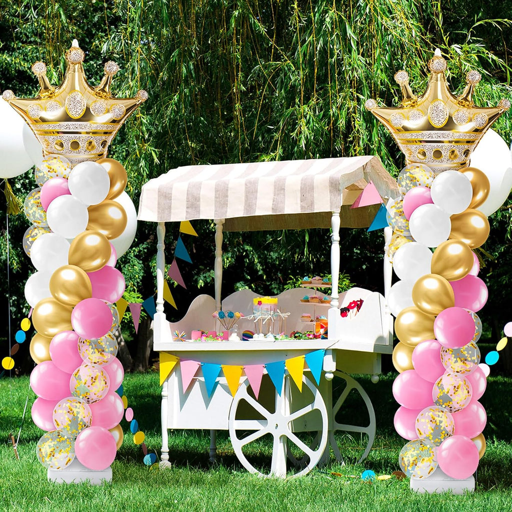 kasyat 2 sets princess party balloon column stand on a desk or shelf