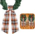 VitalCozy 2 Pcs Wreath Sash for Front Door, Fall Thanksgiving Plaid Wreath Sash Accessories Garland Ribbon for Embroidery Monogram Outdoor Indoor Wall Autumn Holiday Decor Yard Doorway