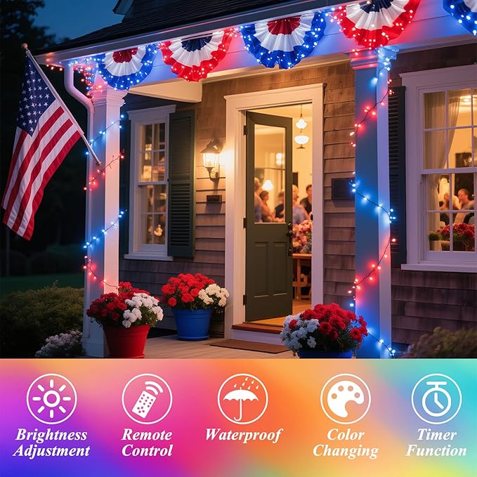 35 Colors Changing Christmas Lights, 98FT 300 LED String Lights Green Wire with Remote, Waterproof Twinkle Light for Halloween Xmas Tree Holiday Party Indoor Outdoor Decorations