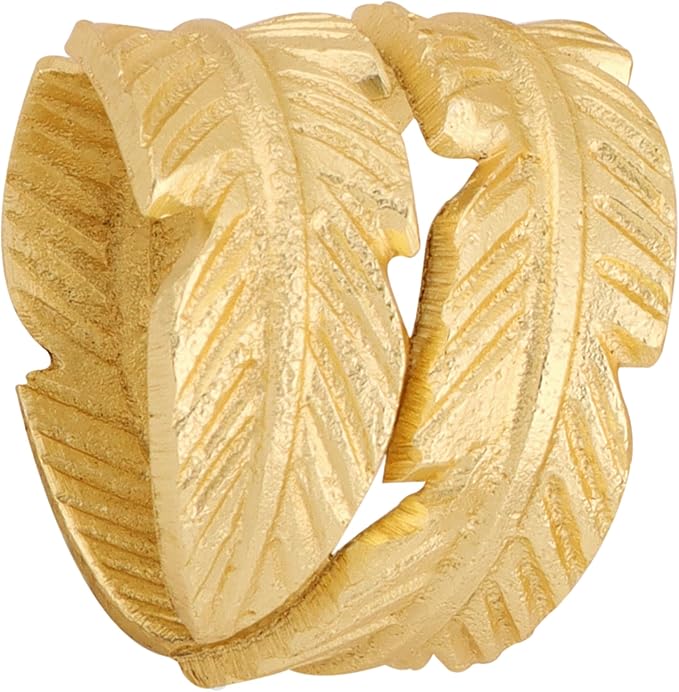 Gold Napkin Rings, Napkin Ring Set of 12, Napkin Holders for Dining Table Settings Thanksgiving Metal Serviette Ring Rustic Table Décor for Weddings, Parties, and Everyday Use 1.5" Ring - CLEENTABLE
