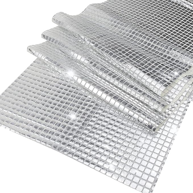12 x 72 Inches Glitter Disco Table Runner - Retro 70s 80s Theme Decor - Silver Sequin - Bachelorette & Wedding Party Supplies