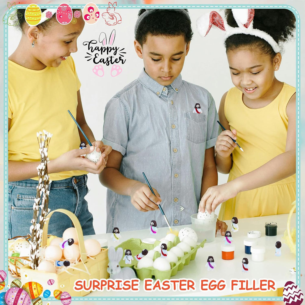 50 Pcs Little Jesus Figures– Rubber Mini Jesus Figurines in Bulk Christian Doll Tiny Baby Jesus Loves You Figures for Hide and Seek Easter Egg Fillers Egg Hunt Religious Party Favors(Mix Color 6)