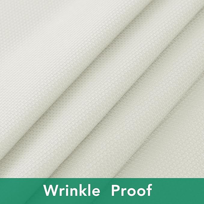 Biscaynebay Textured Fabric Square Tablecloths 70x70 Inches, Ivory Water Resistant Card Table Cloth Folding Table Cover for Dining, Kitchen, Wedding and Parties etc. Machine Washable