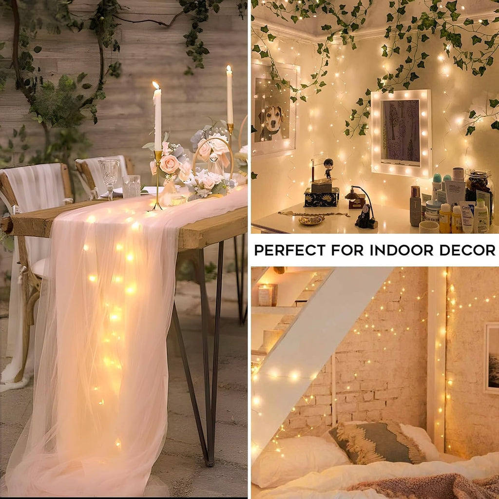suddus Fairy Lights Battery Operated with Remote, 33ft 100 LED Dimmable Twinkle Lights with Timer, Waterproof Copper Wire String Lights for Bedroom, Christmas, Tree, Indoor Outdoor Decor (Warm White)