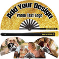 Custom Fans with Your Photo/Text - Personalized Folding Hand Fan for Line Dancing, Weddings, Parties | Decorative Gift for Women, Church Events & Dance Performances (5, 13 Inch)