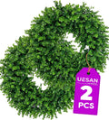 24" artificial boxwood wreaths for front door, aux, main product view