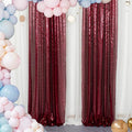 ShinyBeauty Burgundy Sequin Curtain Backdrop 2 Panels 4FTx8FT Photo Curtain Backdrop Curtain Panels 96 Inches Long -190522E