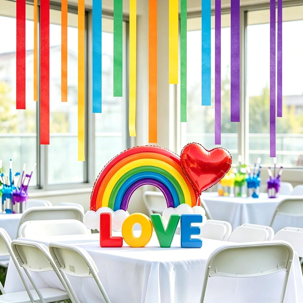 8 Rolls Crepe Paper Streamers in 8 Colors, Wedding Birthday Baby Shower Graduation Colorful Candyland Party Decoration Backdrop, Rainbow DIY Supplies, Colored Living Room Bedroom Decor, Art Crafts