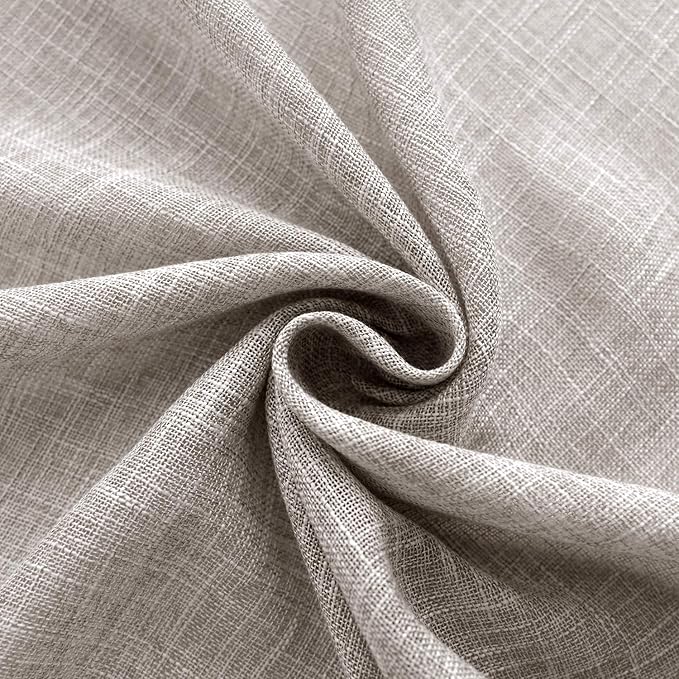 maxmill Flaxy Faux Linen Tablecloth with 2-Tone Slubby Texture Wrinkle Resistant Anti-Shrink Soft Table Cloth for Kitchen Dining Restaurant Tabletop for Event Holiday Dinner Round 70 Inch Linen