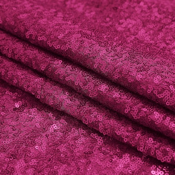 Sugargirl Fuchsia Sequin Backdrop Curtain 4 Panels 2FTx8FT Glitter Fuchsia Background Drapes Sparkle Photography Backdrop for Party Wedding Birthday Wall Decoration