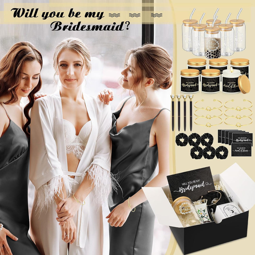 teenyyou 60 pcs bridesmaid proposal gift set with showing dimensions