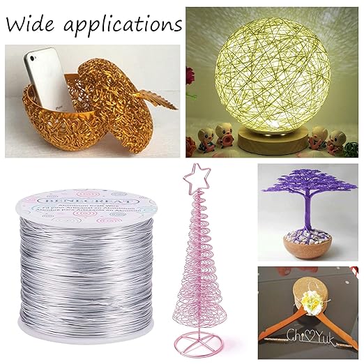 BENECREAT 20 Gauge 770FT Colored Aluminum Craft Wire - Deep Sky Blue Floral & Jewelry Beading Wire