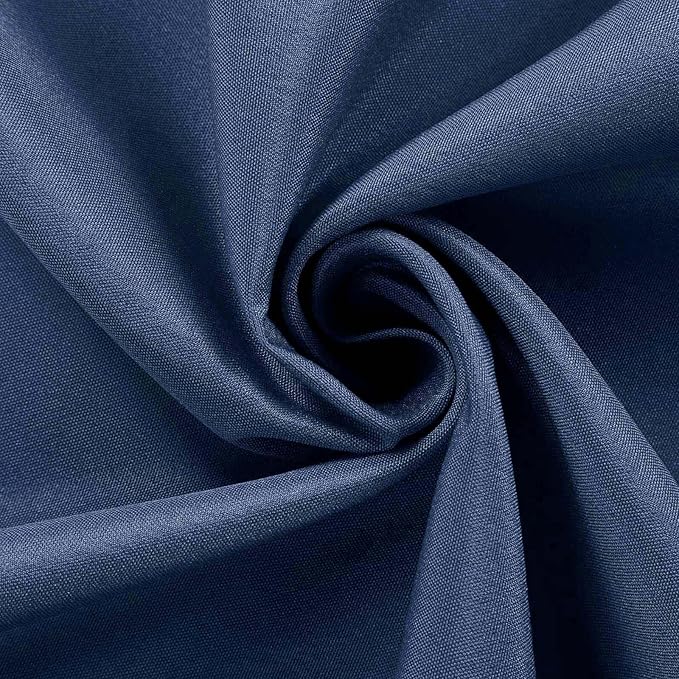 Efavormart 120" Dark Blue Faux Denim Polyester Round Tablecloth for Wedding Party Banquet Restaurant