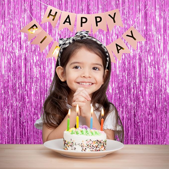 20 Pack Foil Curtain Backdrop Metallic Tinsel Foil Fringe Curtains Photo Booth Props for Birthday Wedding Engagement Baby Shower Bachelorette Christmas Holiday Celebration Party Decorations