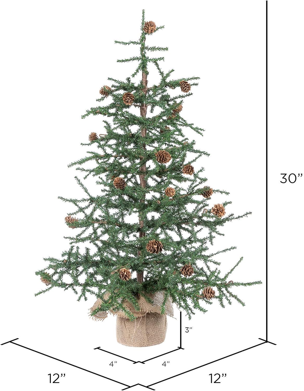 vickerman 30" caramel pine artificial christmas tree unlit on a desk or shelf