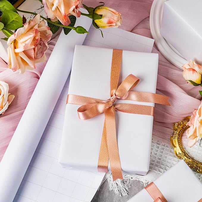 Garbendy Gift Wrapping Paper Roll-Solid Color Pearly-Lustre Paper,Perfect for Wedding, Valentine's Day,Birthday, Christmas,Baby Shower, Party - 17 Inch X 33 Feet