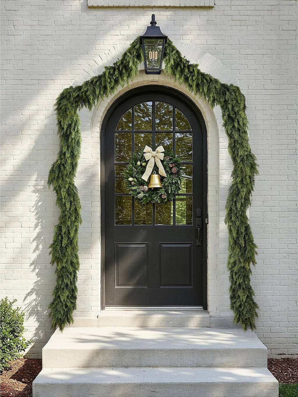9ft christmas cedar garland, real touch soft greenery on a desk or shelf